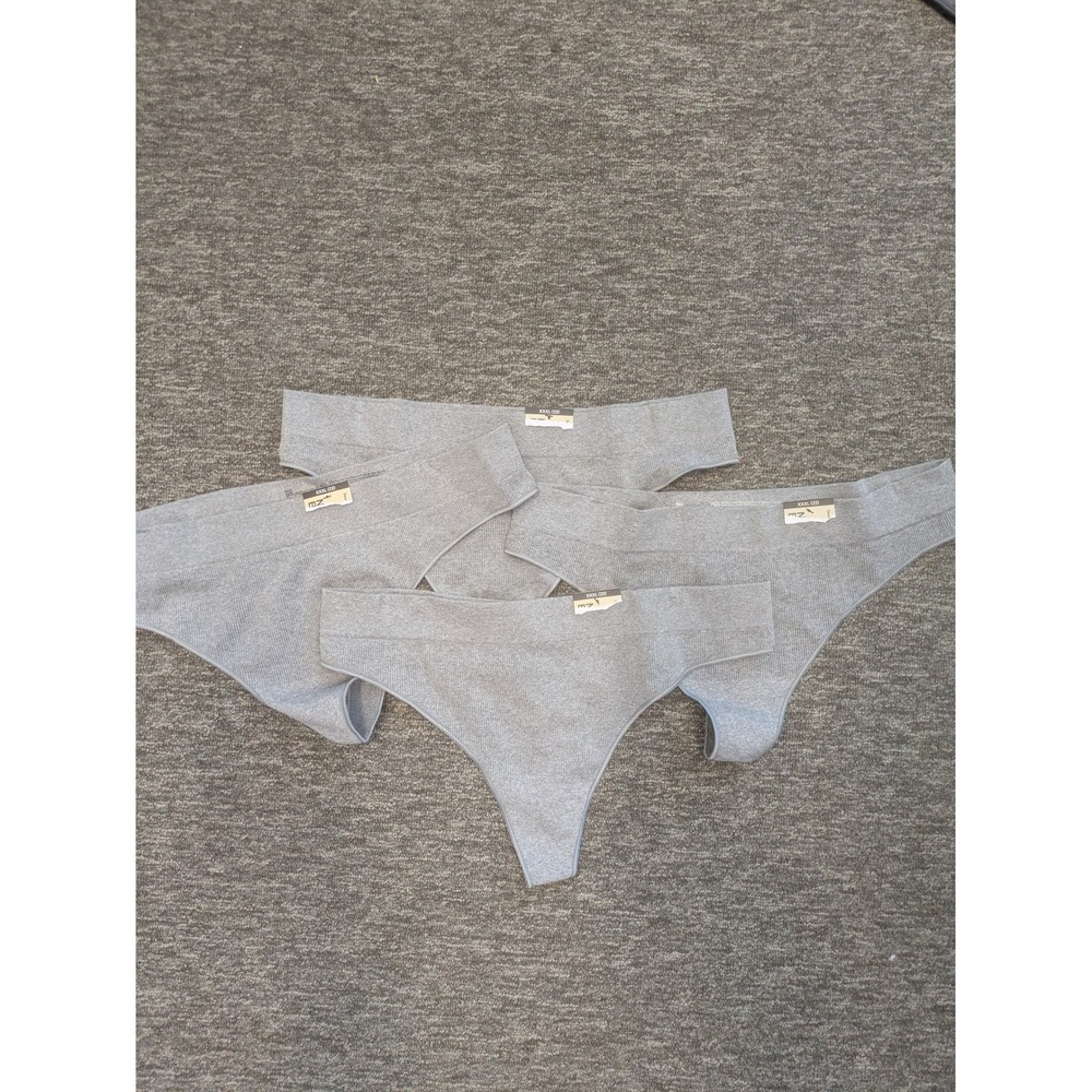 NEW No Boundaries Thong Underwear Women's XXXL (22) Gray 4-Pack